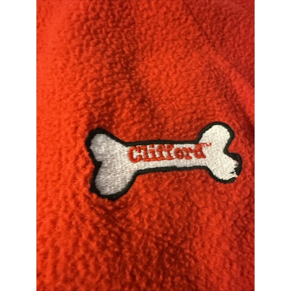 Clifford The Big Red Dog Scholastic Zip Up Red Pajamas With Paw Prints Size‎ 4T
